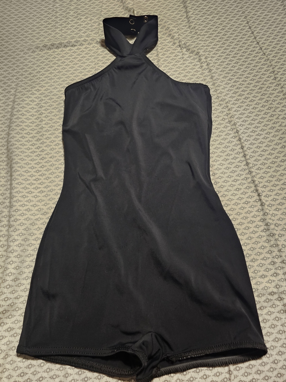 balera Black One-Shoulder Halter Dance Romper